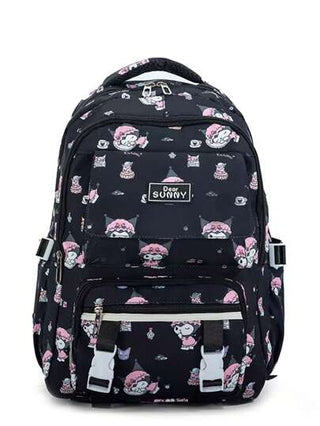 أحذية أوكسفورد حريمي Sanrio حقيبة ظهر صغيرة ومتوسطة الحجم بجيبين بتصميم بسيط وجميل ل- هيلو كيتي وكورومي، حقيبة طالب ذات سعة كبيرة، تقلل الضغط النفسي، مناسبة للمدرسة الثانوية
