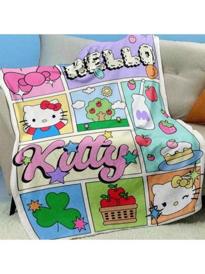 Sanrio بطانية قطيفة، ناعمة كدرجة الأطفال، لا تبهت ولا تتزق، صديقة للبشرة، سريعة الامتصاص والتجفيف، قابلة للغسل بالغسالة، متوفرة بأحجام متعددة، مثالية للسكن الطلابي والتخييم والمنزل والمكتب والسيارة والهدايا