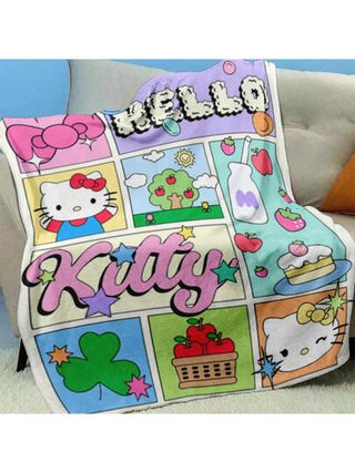 Sanrio بطانية قطيفة، ناعمة كدرجة الأطفال، لا تبهت ولا تتزق، صديقة للبشرة، سريعة الامتصاص والتجفيف، قابلة للغسل بالغسالة، متوفرة بأحجام متعددة، مثالية للسكن الطلابي والتخييم والمنزل والمكتب والسيارة والهدايا