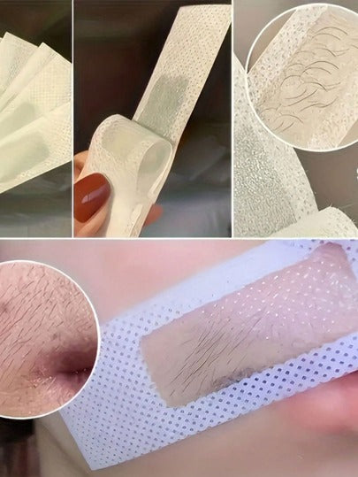 شرائط شمع للوجه ، إزالة الشعر من الوجه ، طقم إزالة شعر سريع وبدون ألم ، لجميع أنواع البشرة