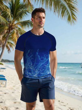 Manfinity Swimmode قميص سباحة واقي من الطمس للرجال، موضة مناسبة للصيف