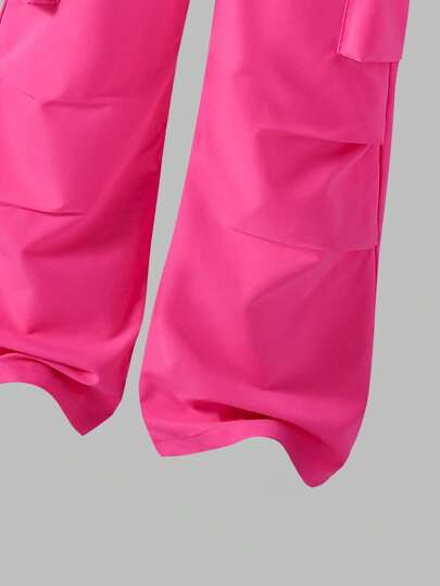 girls-sets طقم بنطال موحد فضفاض بطبعات سيارة و نخلة و سباق، وقميص ضيق 2 قطعة/طقم، ملابس رياضية عصرية بطراز أمريكي للبنات الكبيرات، مناسب للمدرسة والعطلات في الربيع والصيف