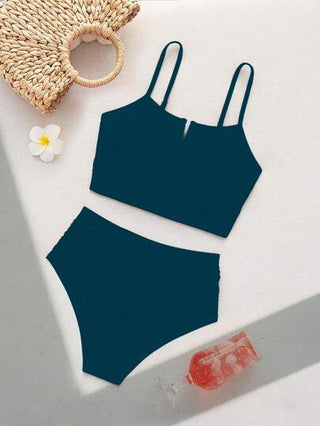 SHEIN Swim 2 مجموعة ملابس سباحة للنساء بألوان زاهية للربيع، مقاسات كبيرة، مرنة وعصرية