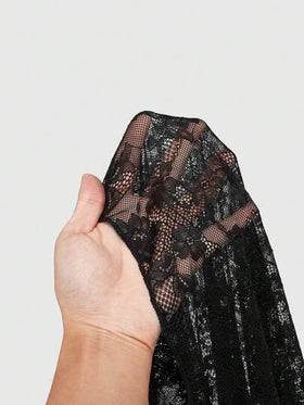 ROMWE Goth تنورة جانبية مصممة من دانتيل جوتيك عتيق
