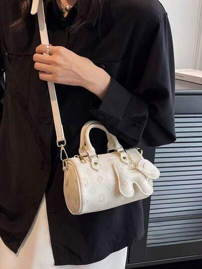حقيبة نسائية ذات نسيج ليتشي الفينتاج بالجلد الاصطناعي (PU)، أنيقة لحمل اليد أو الكتف أو كوسادة، متعددة الاستخدامات للعمل المكتبي والتنقل، مناسبة لفصلي الخريف والشتاء