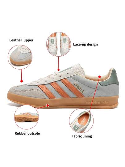 Adidas Originals حذاء GAZELLE INDOOR مريح وخفيف الوزن ومنخفض الارتفاع ومقاوم للتآكل للرجال والنساء
