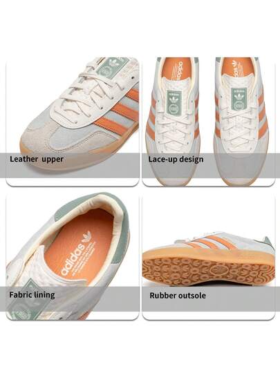 Adidas Originals حذاء GAZELLE INDOOR مريح وخفيف الوزن ومنخفض الارتفاع ومقاوم للتآكل للرجال والنساء
