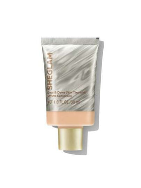 SHEGLAM Dew & Done ملون خفيف للبشرة مع Spf20-Fair علامة تجارية جمال مكياج ميكب مستحضرات تجميل للنساء الفتيات مثالي لفصل الشتاء الربيع مثالي ل- Y2K أزياء أنيقة رمضان هدية حفلة جاهز أفضل لون