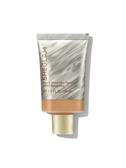 SHEGLAM Dew & Done ملون خفيف للبشرة مع Spf20-Peach علامة تجارية جمال مكياج ميكب مستحضرات تجميل للنساء الفتيات مثالي لفصل الشتاء الربيع مثالي ل- Y2K أزياء أنيقة رمضان هدية حفلة جاهز أفضل لون
