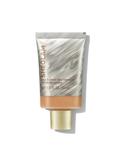 SHEGLAM Dew & Done ملون خفيف للبشرة مع Spf20-Honey علامة تجارية جمال مكياج ميكب مستحضرات تجميل للنساء الفتيات مثالي لفصل الشتاء الربيع مثالي ل- Y2K أزياء أنيقة رمضان هدية حفلة جاهز أفضل لون
