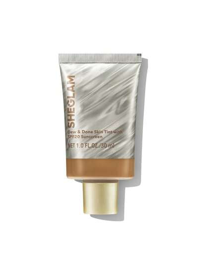 SHEGLAM Dew & Done ملون خفيف للبشرة مع Spf20-Caramel علامة تجارية جمال مكياج ميكب مستحضرات تجميل للنساء الفتيات مثالي لفصل الشتاء الربيع مثالي ل- Y2K أزياء أنيقة رمضان هدية حفلة جاهز أفضل لون