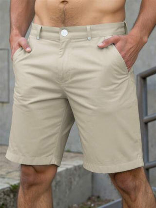 Manfinity Homme شورت مستقيم ذو جيب بلون أحادي للرجال