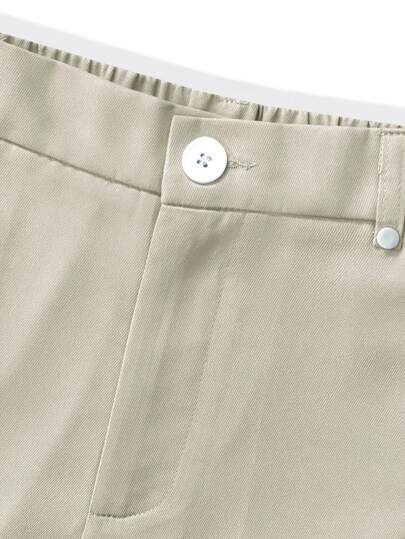Manfinity Homme شورت مستقيم ذو جيب بلون أحادي للرجال