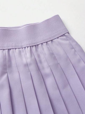 SHEIN مجموعة فستان الفتيات الصغيرات كمبريصة شرائط مرنة مريحة ومطاطة ملائمة للتدريب والركض، سترة علوية وبنطلون قصير، اسود كلاسيكي، مجموعة صيفية شتوية للفتيات الصغيرات، تنورة مجموعة الفتاة المدرسية، مجموعة من قطعتين للبنات المراهقات