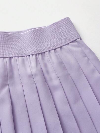 SHEIN مجموعة فستان الفتيات الصغيرات كمبريصة شرائط مرنة مريحة ومطاطة ملائمة للتدريب والركض، سترة علوية وبنطلون قصير، اسود كلاسيكي، مجموعة صيفية شتوية للفتيات الصغيرات، تنورة مجموعة الفتاة المدرسية، مجموعة من قطعتين للبنات المراهقات