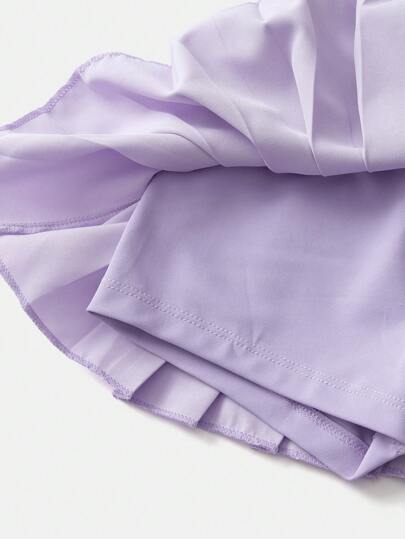 SHEIN مجموعة فستان الفتيات الصغيرات كمبريصة شرائط مرنة مريحة ومطاطة ملائمة للتدريب والركض، سترة علوية وبنطلون قصير، اسود كلاسيكي، مجموعة صيفية شتوية للفتيات الصغيرات، تنورة مجموعة الفتاة المدرسية، مجموعة من قطعتين للبنات المراهقات