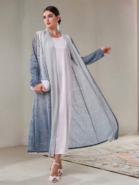 Al Najma عباية فضفاضة لامرأة بطبعة زهرية متدرجة اللون، محتشمة