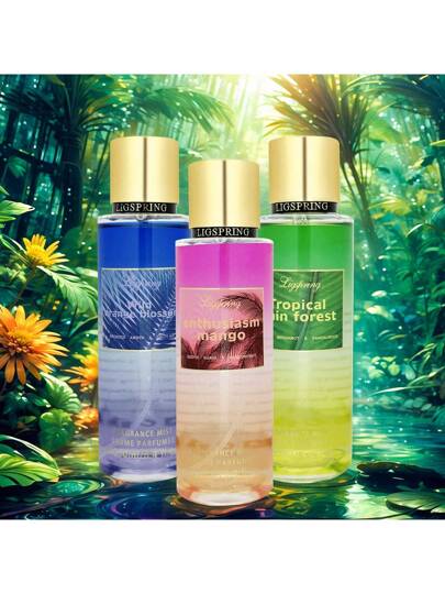 Ligspring [رذاذ العطر 250مل لعائلة عطور ] زهر الكرز / الوردة / الخوخ / الفانيليا | صيغة طبيعية خالية من الكحول | رائحة قوية وطازجة للملابس والهواء الاستخدام المزدوج | هدية حلوة