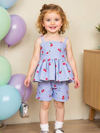 Vintaside Kids طقم فتاة رضيع (2 قطعة) متألف من تنورة جيبية وسروال قصير ذات طباعة الوردة والكشمير، مناسب للربيع والصيف