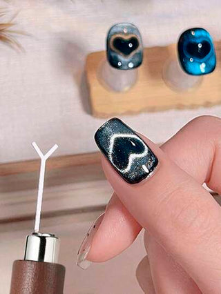 Beautizon Nailartlab 1 قطعة / 2 قطعة / 4 قطع أداة 4 في 1 قطط الشعر القوية ، أداة مانيكير متعددة الوظائف لتطبيق جل الطلاء المزخرف بنقش العين القطة أو الأزهار أو الأرنب أو الدب للاستخدام المنزلي DIY