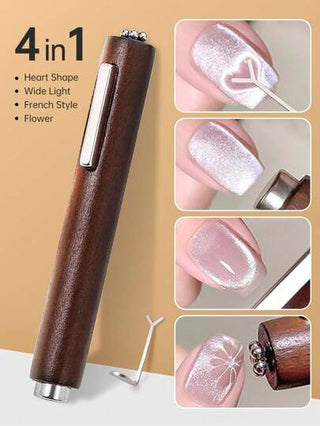Beautizon Nailartlab 1 قطعة / 2 قطعة / 4 قطع أداة 4 في 1 قطط الشعر القوية ، أداة مانيكير متعددة الوظائف لتطبيق جل الطلاء المزخرف بنقش العين القطة أو الأزهار أو الأرنب أو الدب للاستخدام المنزلي DIY