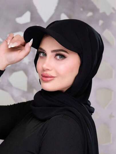 طقم تانكيني حريمي قبعة رياضية لرأس المرأة لون أحادي من نوع قبعة البيسبول والحجاب ، أنيقة وعصرية وقابلة للتنفس واستخدامات متعددة مناسبة للصيف والخريف ، واقية من أشعة الشمس والأشعة فوق البنفسجية قطعة واحدة