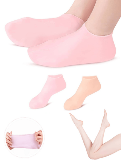 قطعة واحدة من جوارب السيليكون المرطبة والمهدئة، جوارب الصبار القابلة لإعادة الاستخدام، جوارب العناية المنزلية طوال الليل، جوارب الكعب المضادة للانزلاق مناسبة للبشرة الجافة والأقدام الخشنة للرجال والنساء، العناية بالقدم المنزلية (اشتري اثنتين لهذه المادة)