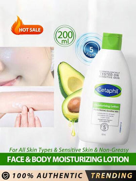 Cetaphil مرطّب الوجه والجسم من سيتافيل، مرطب مرطب لطيف 200مل لجميع أنواع البشرة ، مناسب للبشرة الحساسة ، خالٍ من العطور ، لا يسبب الحساسية ، لا يسد المسام