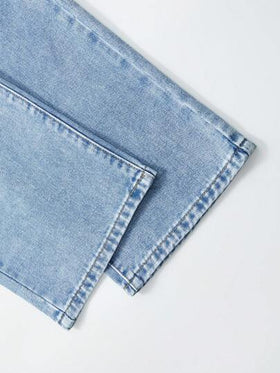 SHEIN Casuvi Kids بنطال جينز كاجوال من قماش الدنيم واسع الساق للفتيات من Tween