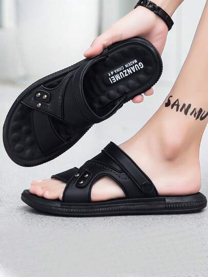 صنادل رجالية من الفينيل EVA الخارجي، مناسبة للشاطئ والمنزل والمشي في الهواء الطلق، مانعة للانزلاق ومقاومة للروائح الكريهة، ذات نعل سميك، مريحة وكاجوال (ال