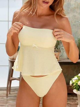 طقم تانكيني حريمي Swim Mod 2 قطعة مجموعة سباحة للنساء بنقشة فراشة زخرفية، أسفل مثلث، قاعدة حمالة كشكشة، قطعتان مثيرة، خامة نسيج ملمس خاص ، مناسبة للشاطئ والمنتجعات الصيفية الجديدة لعام 2025