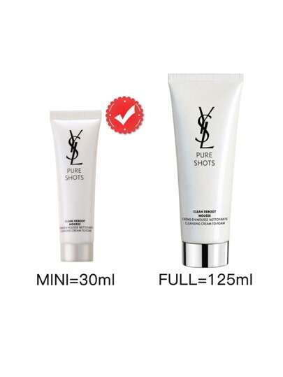 Yves Saint Laurent يف سان لوران / YSL [ميني] PURE SHOTS CLEAN REBOOT MOUSSE 30مل / منظف وجه قشدي رغوي مطهر للبشرة، منظف رغوي ، منظف قشدي، منظف للبشرة العادية ، منظف للبشرة الدهنية ، منظف للبشرة الحساسة / يزيل المكياج ، منظف غير مجفف ، ينقي المسام ،...