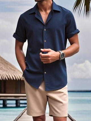 ملابس رجالي Manfinity RSRT مجموعة قميص كاجوال بأكمام قصيرة للرجال للتنزه والعطلات الصيفية، ملابس شاطئية للعطلات للرجال، ملابس للعطلات للرجال، إطلالة للعطلات للرجال