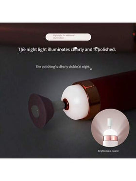ملف أظافر محمول، مثقاب أظافر كهربائي مزود ب- 5 رؤوس إضافية، شحن بمنفذ USB مع إضاءة LED، سرعة قابلة للتعديل، مناسب لفن الأظافر وأدوات العناية بالأظافر