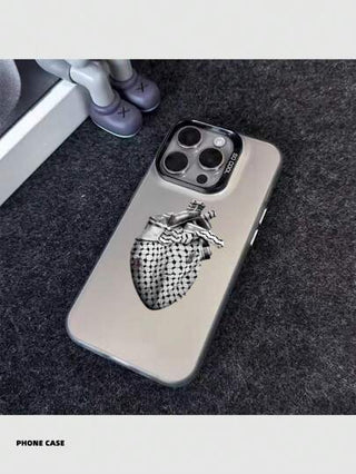 حافظة هاتف بشكل قلب متوافقة مع أجهزة أي فون 16 15 14 13 12 11 برو ماكس X XR XSMAX 8 12 بلس ، غطاء خلفي مطفي مقاوم للسقوط ، يتناسب أيضًا مع هواتف جالاكسي A03 ، A05 ، A05S ، A12 ، A14 ، A15 ، A32 4G/5G ، A35 ، A52/A52s 5G