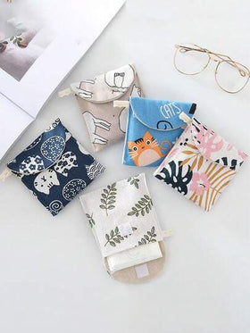 1 قطعة حقيبة تخزين فوط صحية مصنوعة من قماش غير منسوج للسفر، حقيبة مكياج، حقيبة مستحضرات التجميل، منظم للعطلات، منظم مكياج سعة كبيرة، حقيبة مكياج، للأحمر الشفاه والفرش ومنتجات العناية بالبشرة والهواتف والعملات والأغراض الصغيرة، لكل من المنزل والهدايا وا...