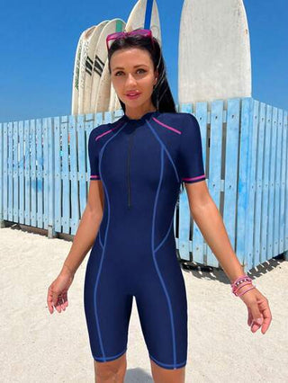 Swim SPRTY قطعة واحدة بذلة شاطئ السباحة بخياطة متباينة