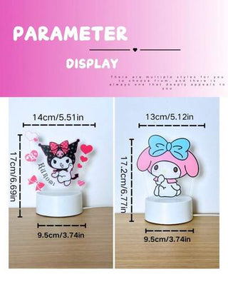 Sanrio 1 قطعة مصباح ليلي كورومي مع إضاءة LED ، إضاءة محيطة وممتدة إلى أعلى ، مصنوع من بلاستيك قوي, ديكور غرفة نوم بتحكم بزر ،لون وردي، مناسب للمكتب وغرفة المعيشة والحفلات وأجواء المنزل ومثالي كهدية - ديكور غرفة سرية