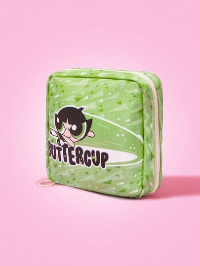 THE POWERPUFF GIRLS X  1 قطعة حقيبة غسيل مطبوعة للسفر، منظم للمكياج لحمل مستحضرات التجميل والمستلزمات الرئيسية للسفر