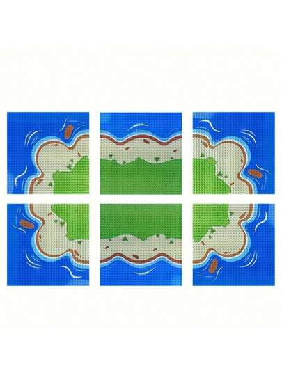 قاعدة بناء إبداعية 32x32 بتصميم النهر والمروج والمحيط، مصنوعة من مادة ABS، هدية رائعة لديكور غرفة العطلات
