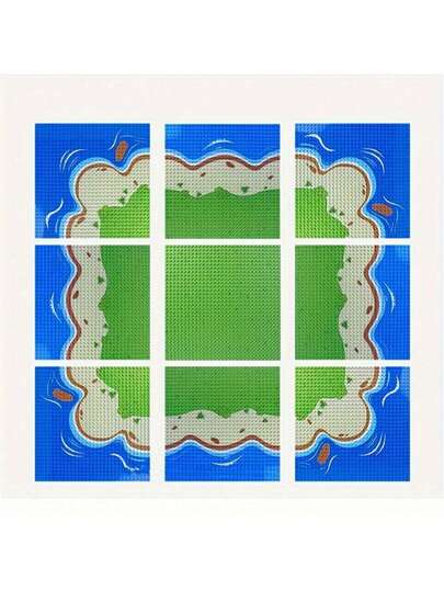 قاعدة بناء إبداعية 32x32 بتصميم النهر والمروج والمحيط، مصنوعة من مادة ABS، هدية رائعة لديكور غرفة العطلات