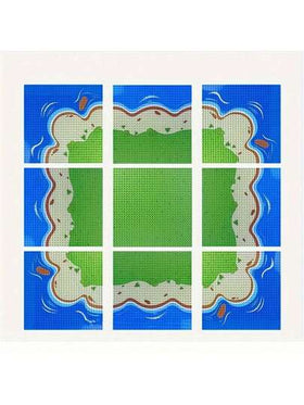 قاعدة بناء إبداعية 32x32 بتصميم النهر والمروج والمحيط، مصنوعة من مادة ABS، هدية رائعة لديكور غرفة العطلات