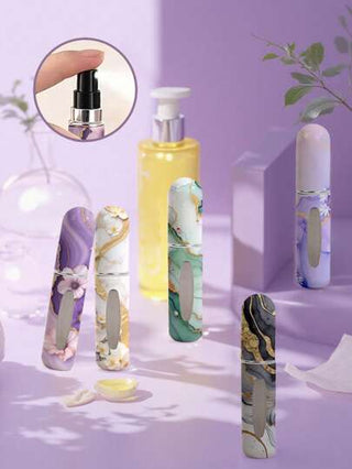 1قطعة/ 4 قطع زجاجة رذاذ العطر بطراز رخامي، زجاجة عطر قابلة لإعادة الاستخدام غير مملوءة، قارورة مستحضرات تجميل صغيرة، عطر، أداة تغليف النداوة النقية، متعددة الألوان للاختيار من بينها، هدايا عيد ميلاد للعائلة والأصدقاء، هدايا عطلة، محمولة للسفر 5 مل