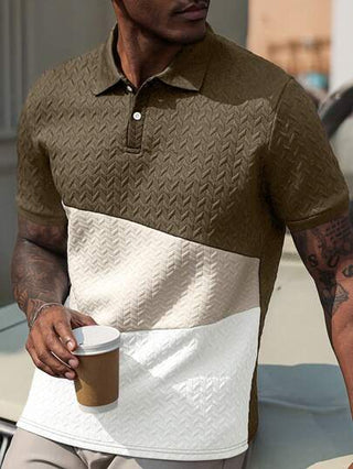 Manfinity CasualCool قميص بولو أزرق داكن مناسب للرجال بقصة كاجوال للأعياد والعطلات ذات نمط هندسي شبكي منسوج على أساس مسلهم من انستجرام، مثالي للمهرجانات الموسيقية والعطلات على الشاطئ في هاواي، وللارتداء اليومي، هدية مثالية للصديق أو الزوج، ويمنح إطلالة أن