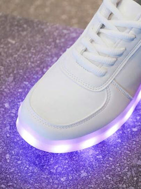 أحذية رياضية كاجوال ذات إضاءة LED من 16 لون قابلة للشحن بمنفذ USB للرجال والنساء والأزواج والطلاب وراقصي الشوارع، تضيء في الظلام ، مناسبة للبالغين ، أحذية مسطحة ، أحذية رياضية بلون أحادي
