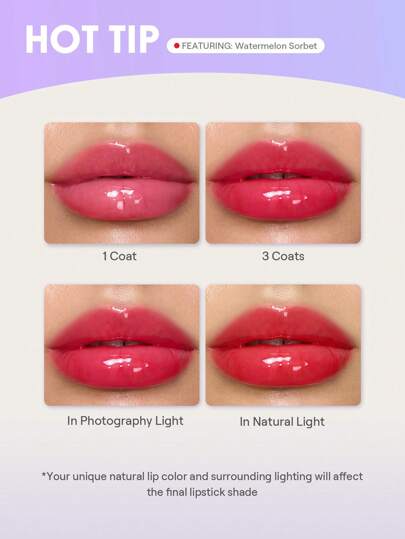 SHEGLAM Crystal Glaze عناية مرطبة للشفاه-Berry Smoothie روج تنت أرواج علامة تجارية جمال مكياج ميكب مستحضرات تجميل للنساء الفتيات مثالي لفصل الشتاء الربيع مثالي ل- Y2K أزياء أنيقة رمضان هدية حفلة جاهز أفضل لون