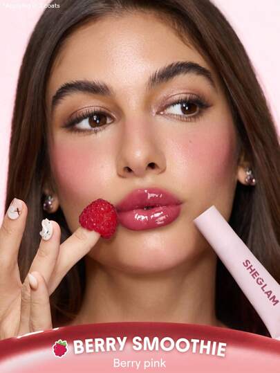 SHEGLAM Crystal Glaze عناية مرطبة للشفاه-Berry Smoothie روج تنت أرواج علامة تجارية جمال مكياج ميكب مستحضرات تجميل للنساء الفتيات مثالي لفصل الشتاء الربيع مثالي ل- Y2K أزياء أنيقة رمضان هدية حفلة جاهز أفضل لون