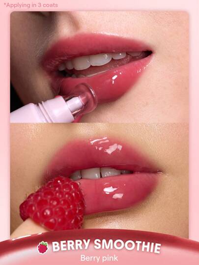 SHEGLAM Crystal Glaze عناية مرطبة للشفاه-Berry Smoothie روج تنت أرواج علامة تجارية جمال مكياج ميكب مستحضرات تجميل للنساء الفتيات مثالي لفصل الشتاء الربيع مثالي ل- Y2K أزياء أنيقة رمضان هدية حفلة جاهز أفضل لون