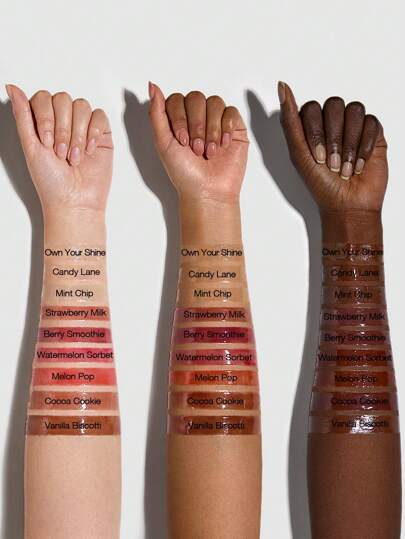 SHEGLAM Crystal Glaze عناية مرطبة للشفاه-Berry Smoothie روج تنت أرواج علامة تجارية جمال مكياج ميكب مستحضرات تجميل للنساء الفتيات مثالي لفصل الشتاء الربيع مثالي ل- Y2K أزياء أنيقة رمضان هدية حفلة جاهز أفضل لون