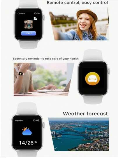 ساعة ذكية جديدة، متوافقة مع iOS/أندرويد، متعددة اللغات، إشعارات المكالمات والرسائل، استخدام يومي وهدية عطلة، تصميم أنيق، شاشة عالية الوضوح